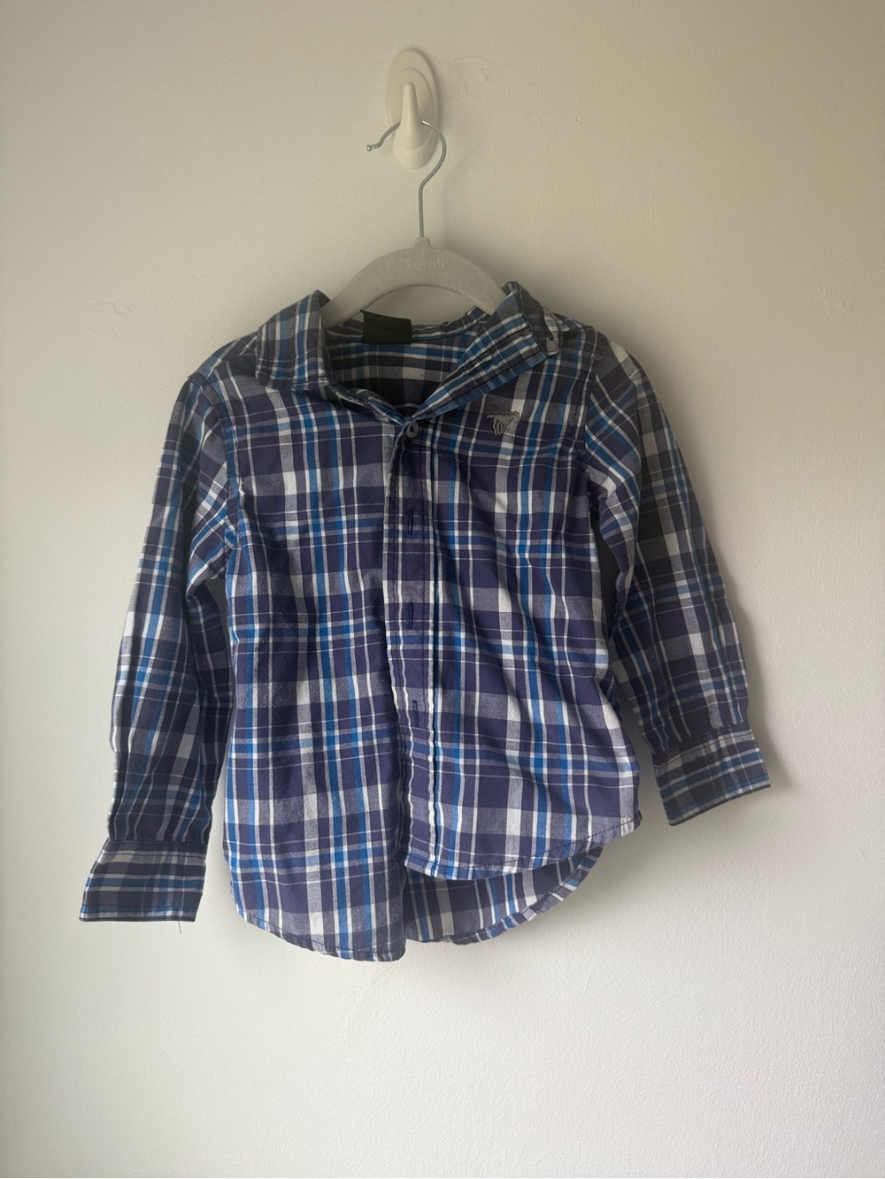 Wrangler Boys Blue Plaid Button-Down Shirt